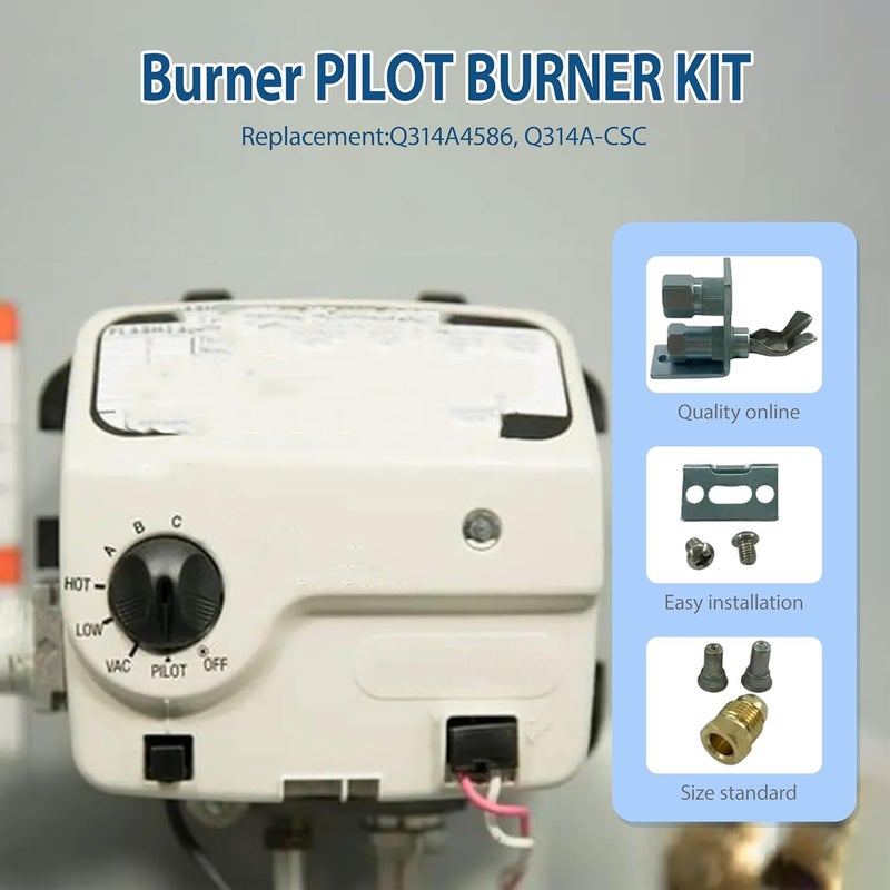 ActyGo Replacement Burner PILOT BURNER set Q314A4586 Q314A-CSC fits Dayton Sterling Beacon Morris Honeywell etc Heater include (Bracket+Screws） - Image 4